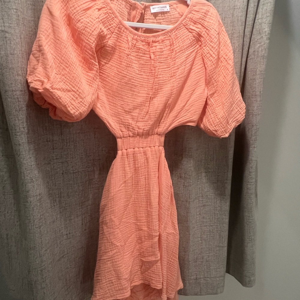 Elegant Backless Peach Dress
